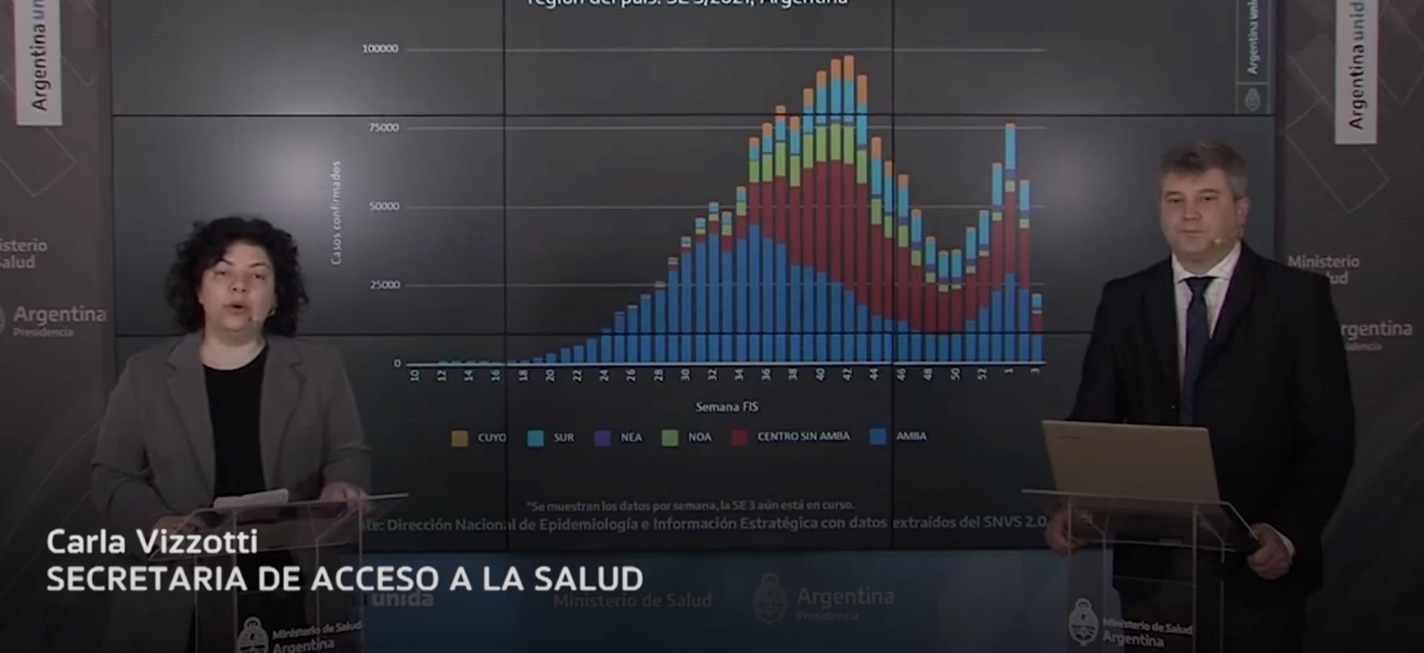 Vizzotti: "Si bien los casos se desaceleraron, seguimos con un número alto de contagios"