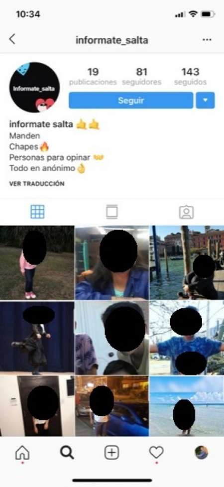 Crean un perfil falso en Instagram de InformateSalta para opinar sobre menores de edad