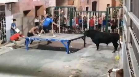 La violenta embestida de un toro a un turista francés en un festival taurino en Valencia