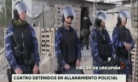 Cuatro detenidos en un allanamiento en B° Virgen de Urkupiña