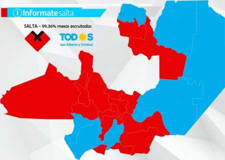 El mapa electoral después de las PASO: Sáenz se impuso en 16 departamentos