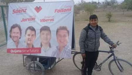 Candidato a consejal de Campo Quijano que hizo su campaña en bici ganó las internas