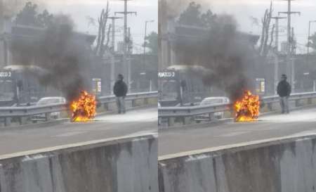 Salteño iba a trabajar y se le prendió fuego la moto: no le quedó ni un espejo