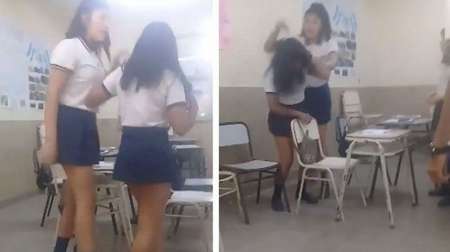 Video: alumna del secundario golpeó y amenazó a una compañera en plena clase