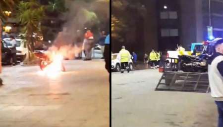 VIDEO Insólito: un joven prendió fuego su moto para evitar que se la secuestren en un operativo