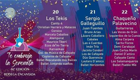 Presentan la cartelera completa de una nueva edición de la Serenata a Cafayate