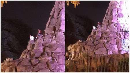 No se salva ni Güemes: se subieron al monumento del héroe gaucho para tirar piedras [FOTO]