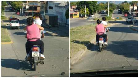 [HAY FOTOS] Inconscientes al volante: familia salió a pasear y rompieron todas las normas