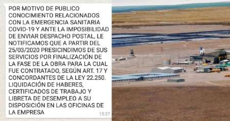 En plena emergencia, una minera habría despedido a trabajadores salteños por WhatsApp