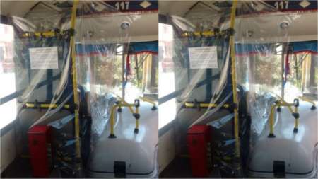 Parece China, pero es Salta: así viajan los choferes de SAETA por el coronavirus