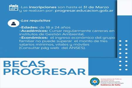 Últimos días para la inscripción de las becas Progresar