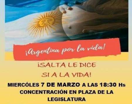Salteños marcharán a favor de la vida en contra del aborto legal