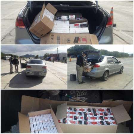 La Policía incautó un auto cargado con 880 paquetes de cigarrillos