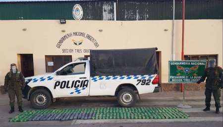 Incautaron 96 kg de hojas de coca, que eran transportadas en un patrullero de la Policía de Jujuy