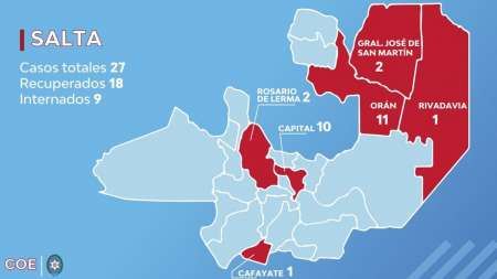 Coronavirus en Salta: estas son las ciudades con más infectados en la provincia