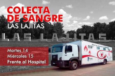 Hoy y mañana habrá colecta de sangre en Las Lajitas