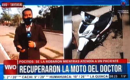 Salvador Mazza: Médico atendía a un paciente y le robaron su moto