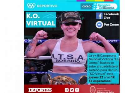 Mañana jueves el “KO Virtual” será de la ex bicampeona mundial Victoria “La Leona” Bustos