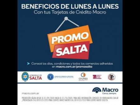 Habrá PROMO SALTA hasta el 31 de Diciembre