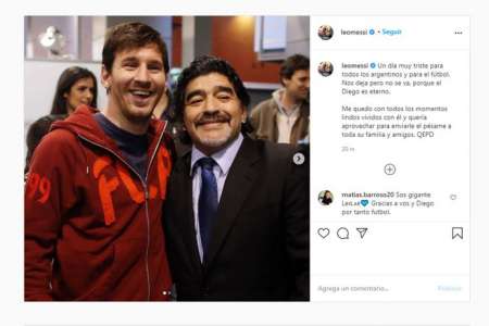 “Nos deja pero no se va, porque el Diego es eterno”: el sentido mensaje de Lionel Messi por la muerte de Maradona