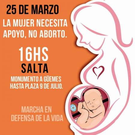 Salteños a favor de la vida convocan a una marcha contra del aborto