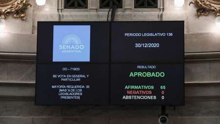 Así votaron los senadores en la histórica sanción