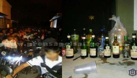 Clausuraron una fiesta sin habilitación y en la que habían unos 200 adolescentes consumiendo bebidas alcoholicas