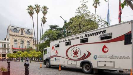 Hoy se colectará sangre en la Plaza 9 de Julio