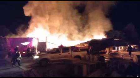 Terrible incendio en un depósito sobre ruta Nacional 68