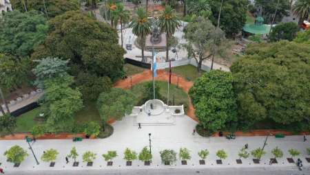 Habilitaron la primera etapa de las obras en la Plaza 9 de Julio