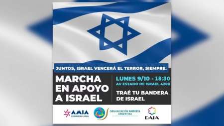 La comunidad judía en Argentina convocó a una marcha en apoyo a Israel