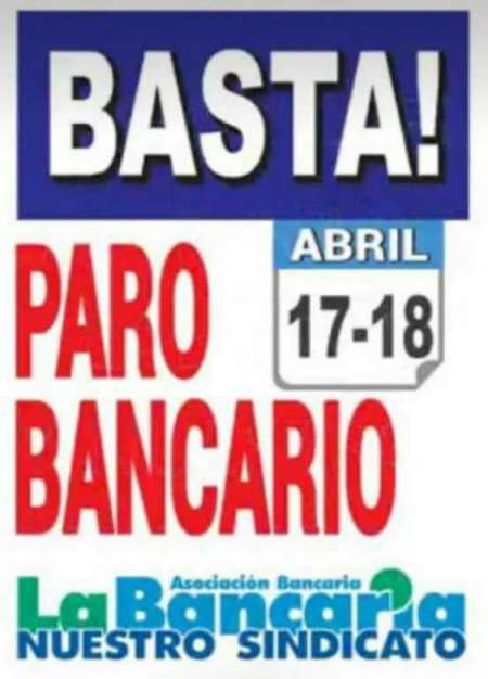 Bancos: ratifican paro de 48 horas y anuncian movilizaciones en todo el país