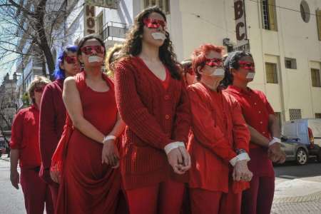 Protesta contra las redes de trata en Buenos Aires, en 2015. TÉLAM
