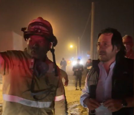 Sáenz recorrió esta madrugada zonas afectadas por los incendios