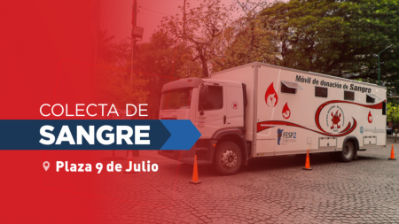 Colecta de sangre  la plaza 9 de Julio