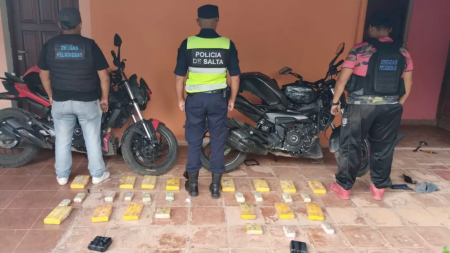 La Policía incauta 20 kilos de droga en motos