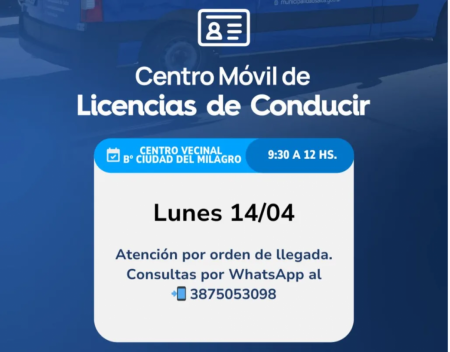 Móvil de Licencias atenderá en Ciudad del Milagro