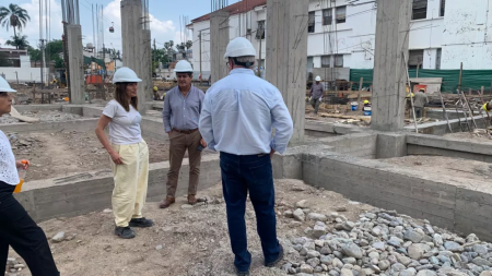 Supervisaron las obras del hospital San Bernardo