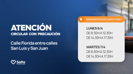 Corte total en calle Florida