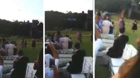 Fue a su boda en helicóptero, se estrelló, sobrevivió y se casó igual