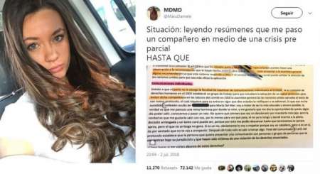 Le confesó su amor a través de un resumen de la facultad: "Ya le respondí, pero sólo él lo va a saber"