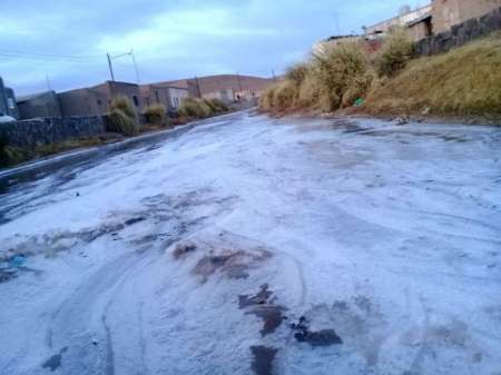 San Antonio de los Cobres amaneció con 5 grados bajo cero: el río, escarchado