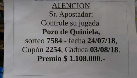 Ganó más de $1.000.000, todavía no fue a cobrarlo y esta noche vence el plazo