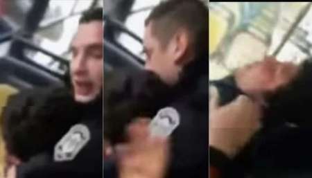 VIDEO: Brutal agresión de un policía a un colectivero por romperle el espejo retrovisor