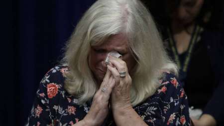 Judy Deaven, cuyo hijo fue abusado por un cura, el martes.