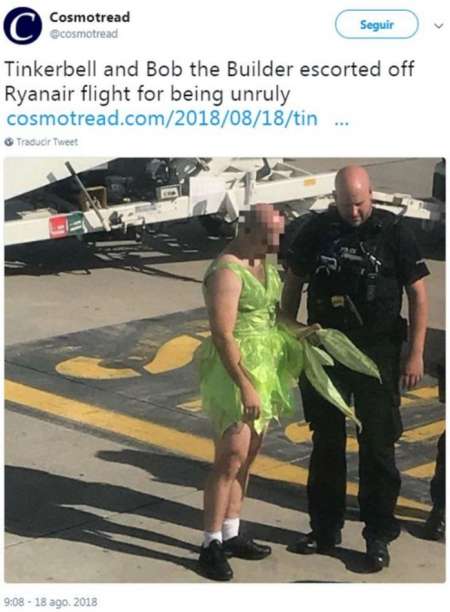 "Campanita" amenazó con "cortar en pedacitos" a todos los pasajeros de un avión