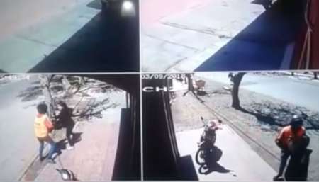 VIDEO: Una mujer se enfrentó a golpes con un motochorro que le robó el celular