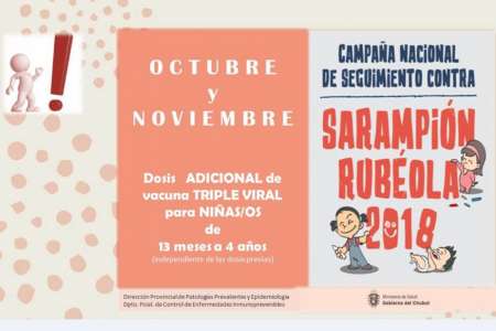 La próxima semana comenzará la campaña de refuerzo de vacunación contra sarampión y rubéola