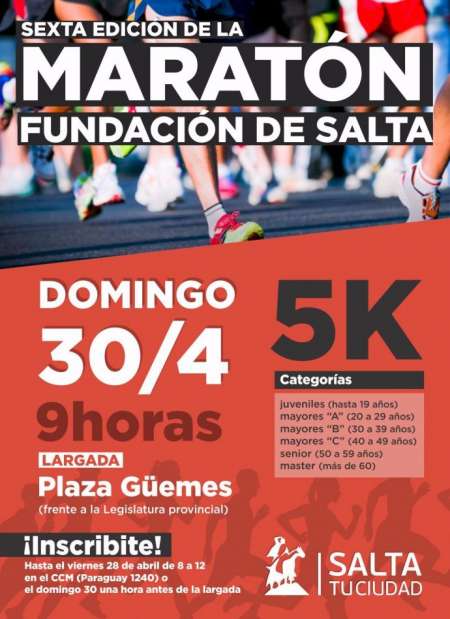 Este domingo se realizará la VI edición de la Maratón de la Fundación de Salta