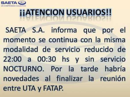 Otra vez sin Saeta: esta noche también habrá paro de colectivos